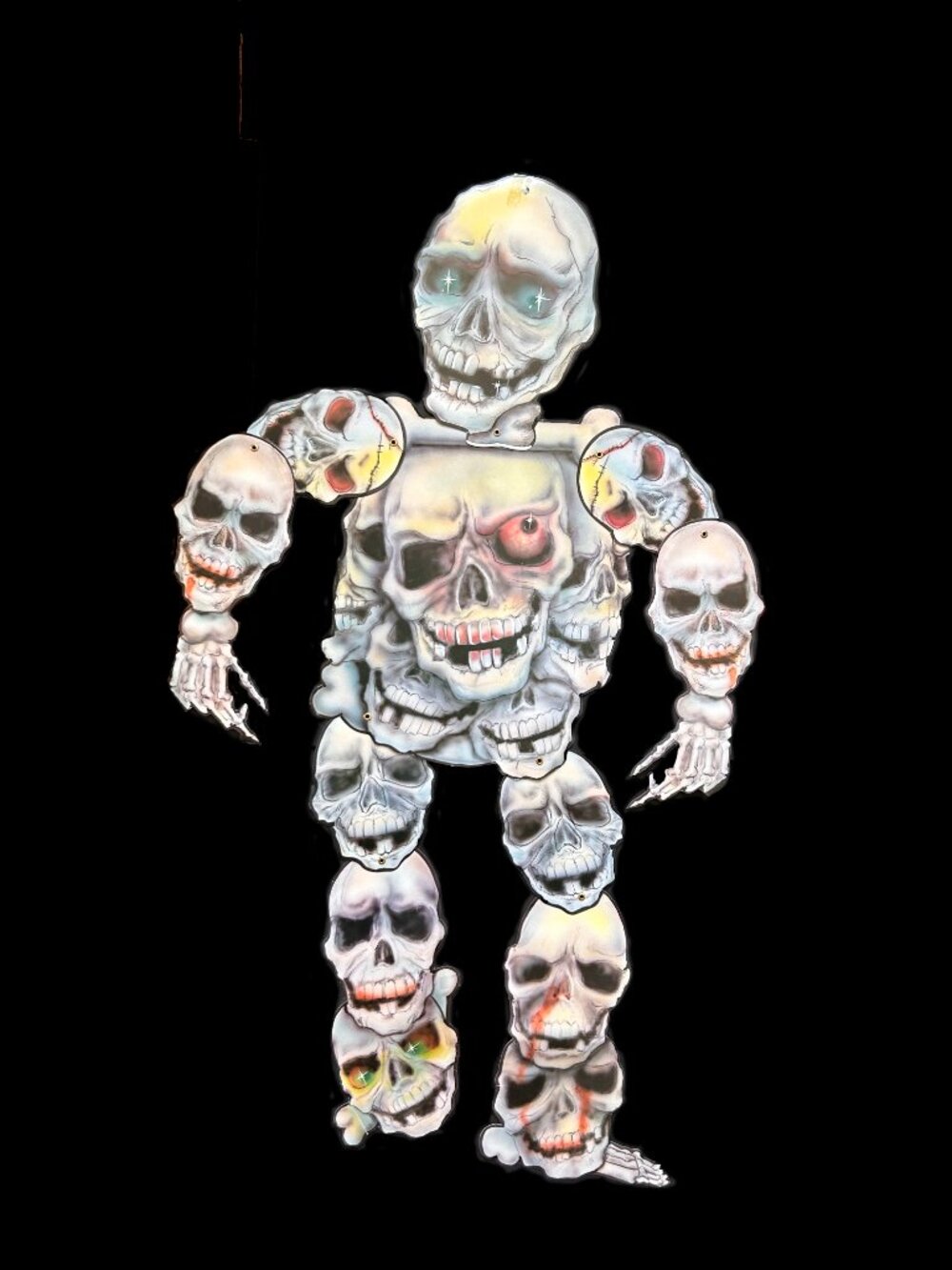 Vintage Halloween Jointed Skeleton and Cat Die Cuts